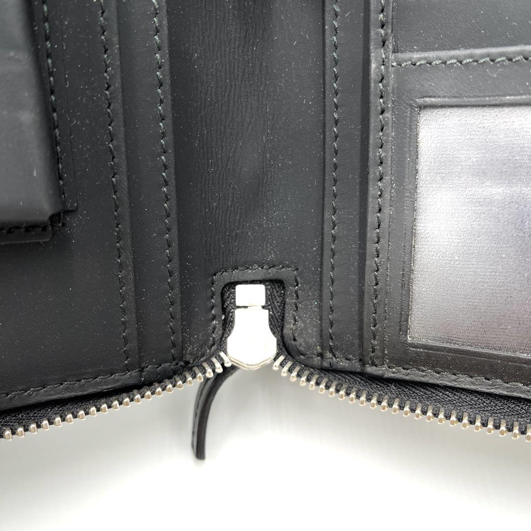【美品】グッチ オーガナイザー クラッチバッグ シマレザー シェリーライン 黒