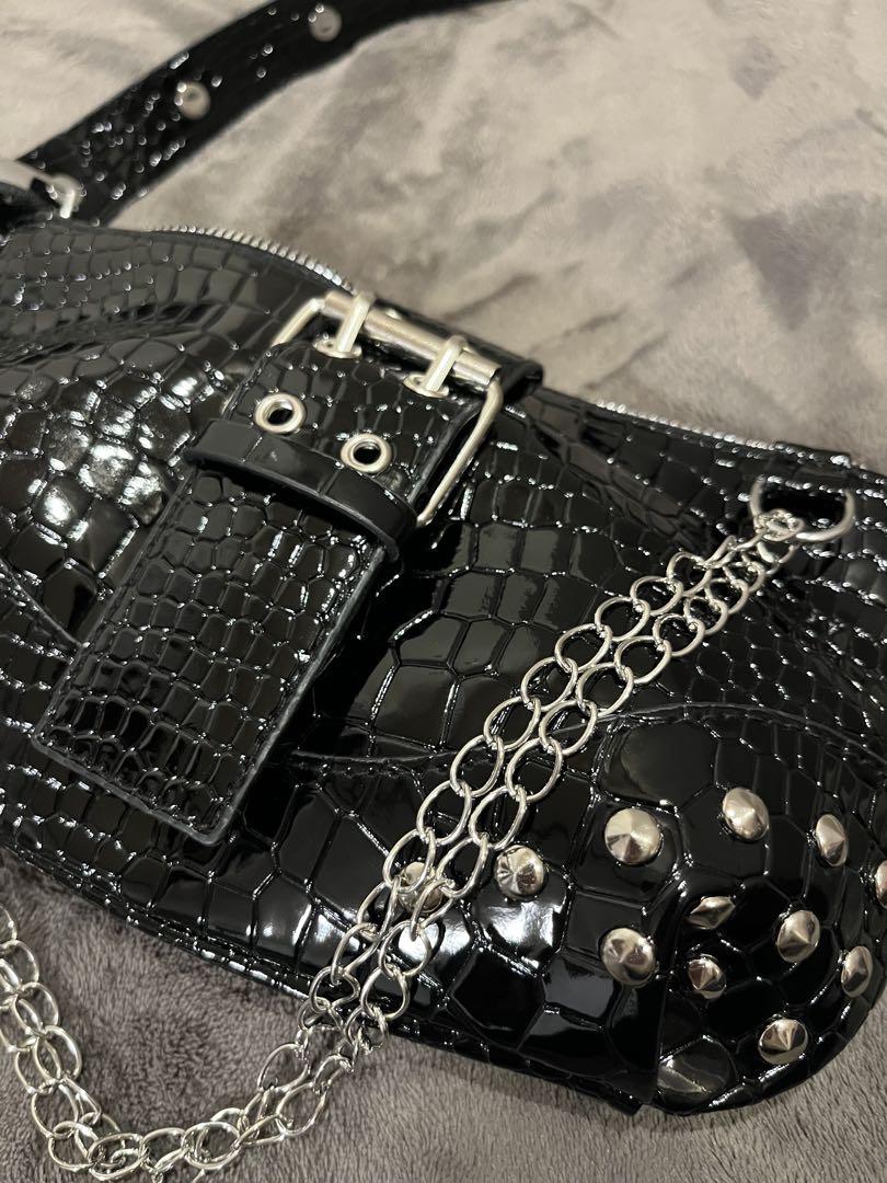 00s archive crocodile enamel hand bag