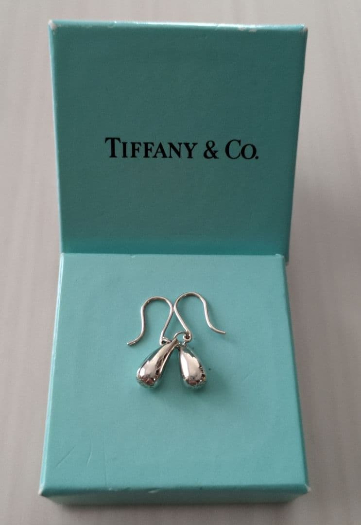 Tiffany Co. シルバー ティアドロップピアス 約2.5cmTIFFANY