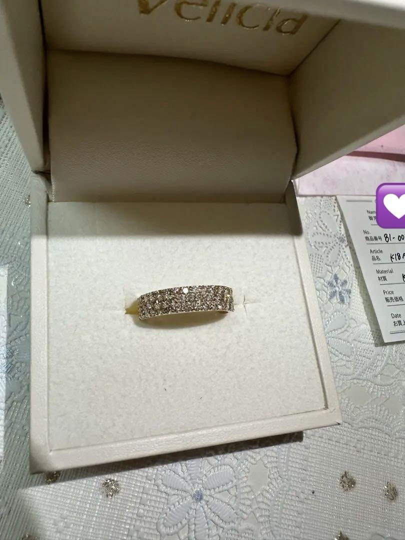 1ct.ゴールドK18 天然ダイアモンドパヴェハーフエタニティリング