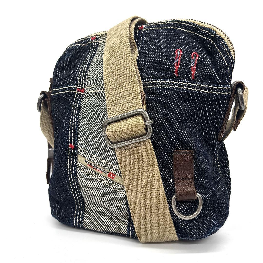 DIESEL リメイク加工 デニム サコッシュ ショルダーバッグ インディゴ