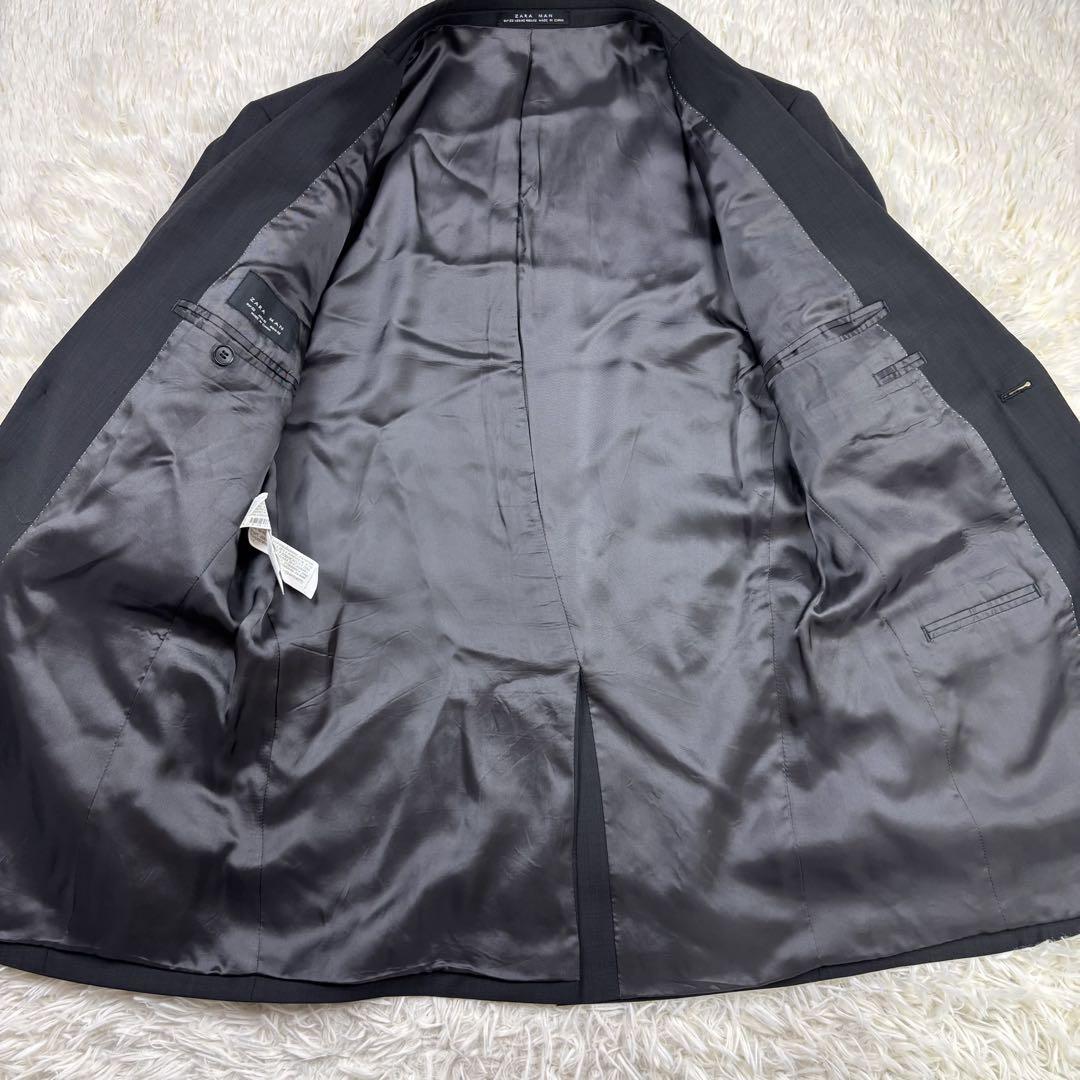 希少サイズXL 伸縮性】美品 ZARA セットアップ スーツ ブラック