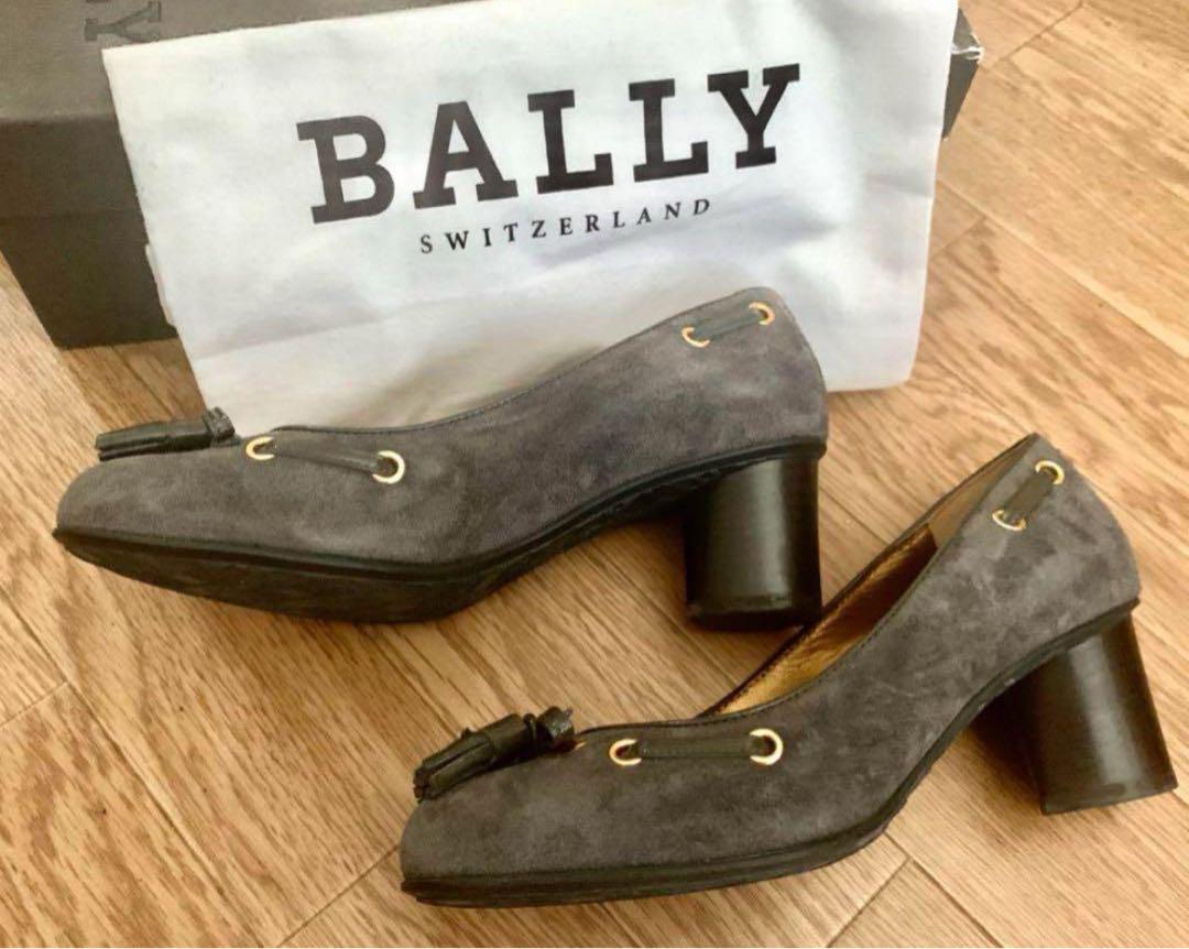 BALLYパンプス Bally バリー BALLY パンプス アーモンドトゥ レザー 37 グレー