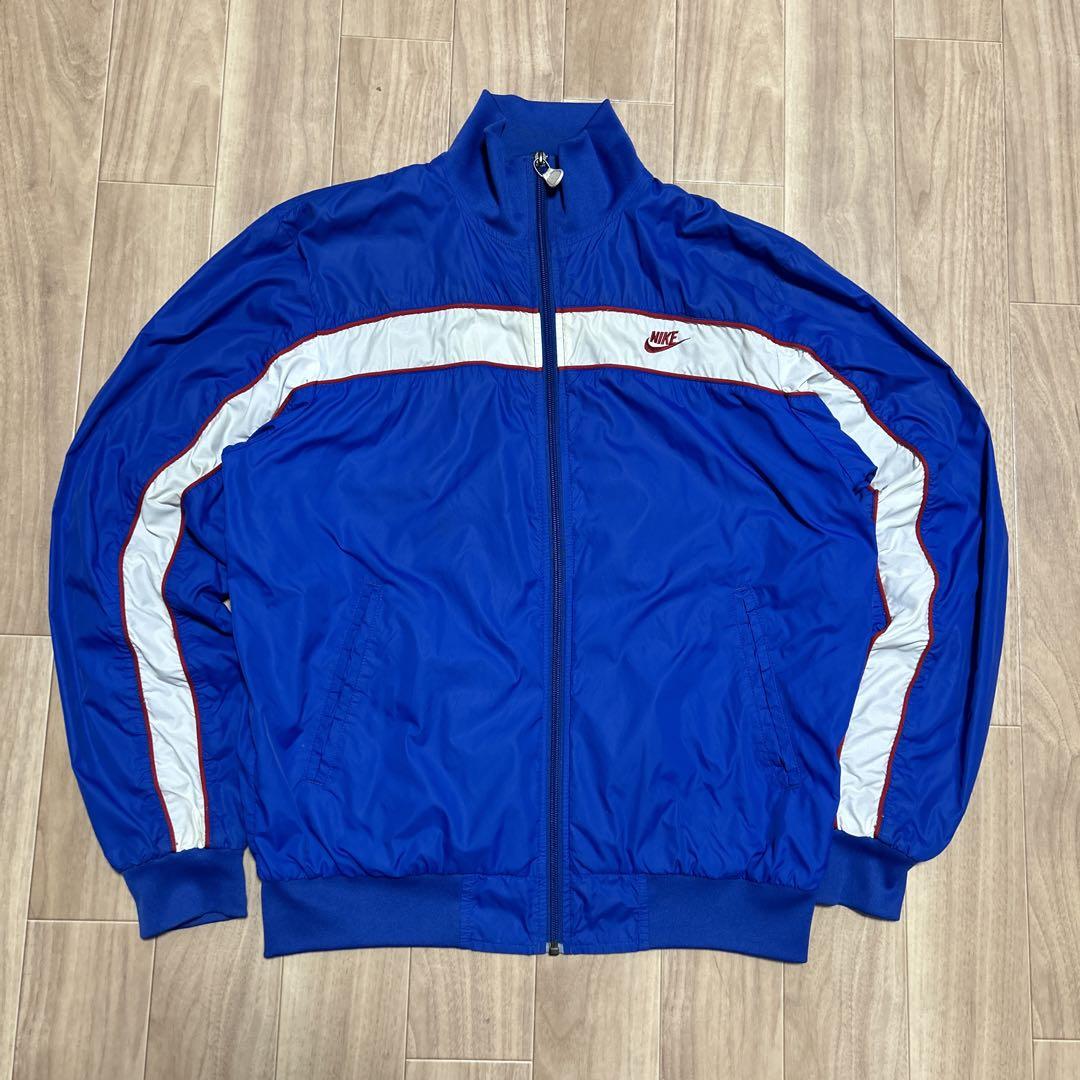 old NIKE ブルー　青　ナイロンジャケット　古着　90s