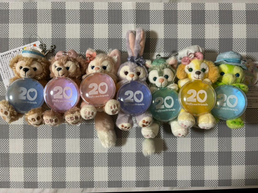 【新品/全種類】ダッフィー 20周年 カラフルハピネス ぬいぐるみチャーム