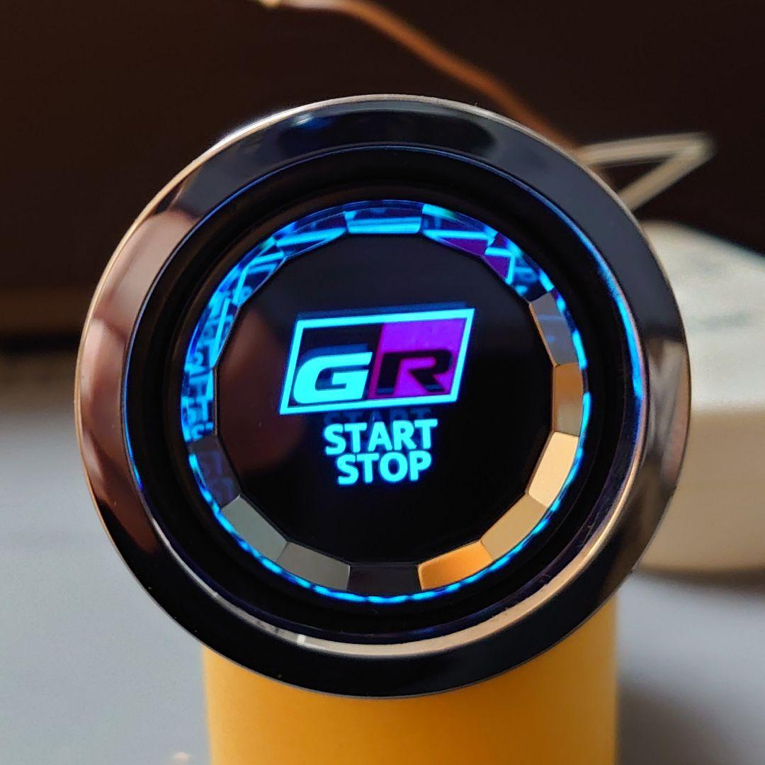 LED打ち替え済 トヨタGR プッシュスタートスイッチ クリスタルアイスブルー