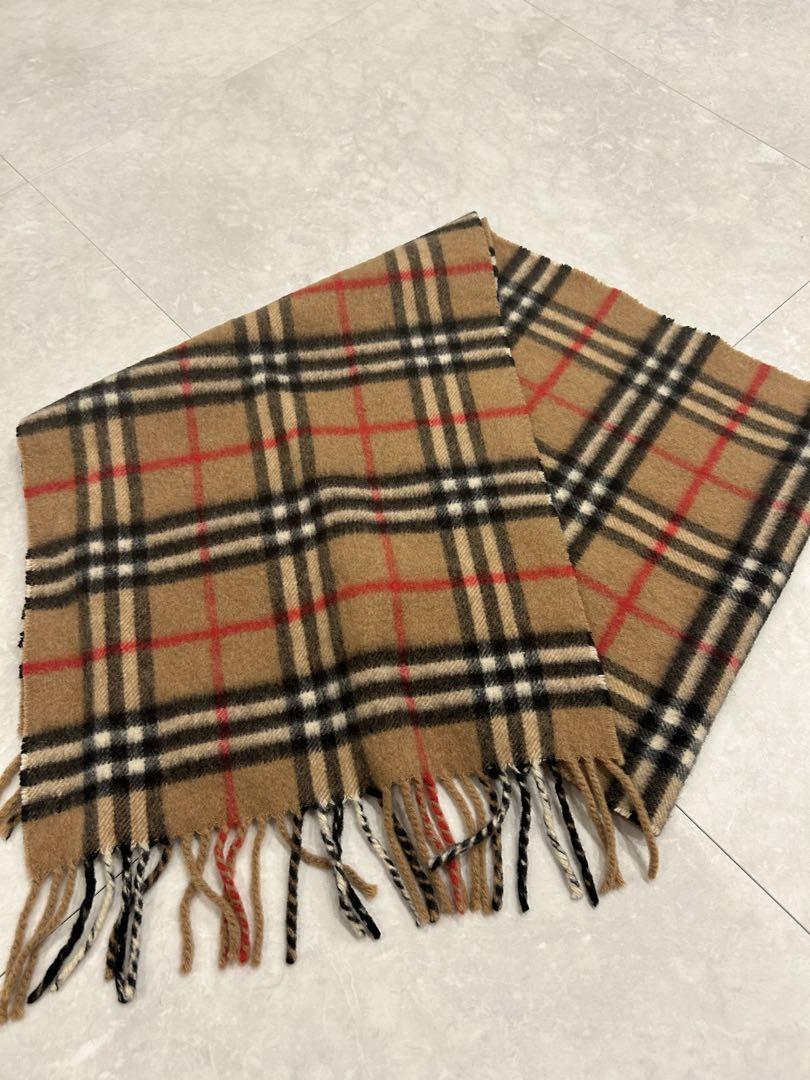 Burberry チェック柄 マフラー ウール - メルカリ