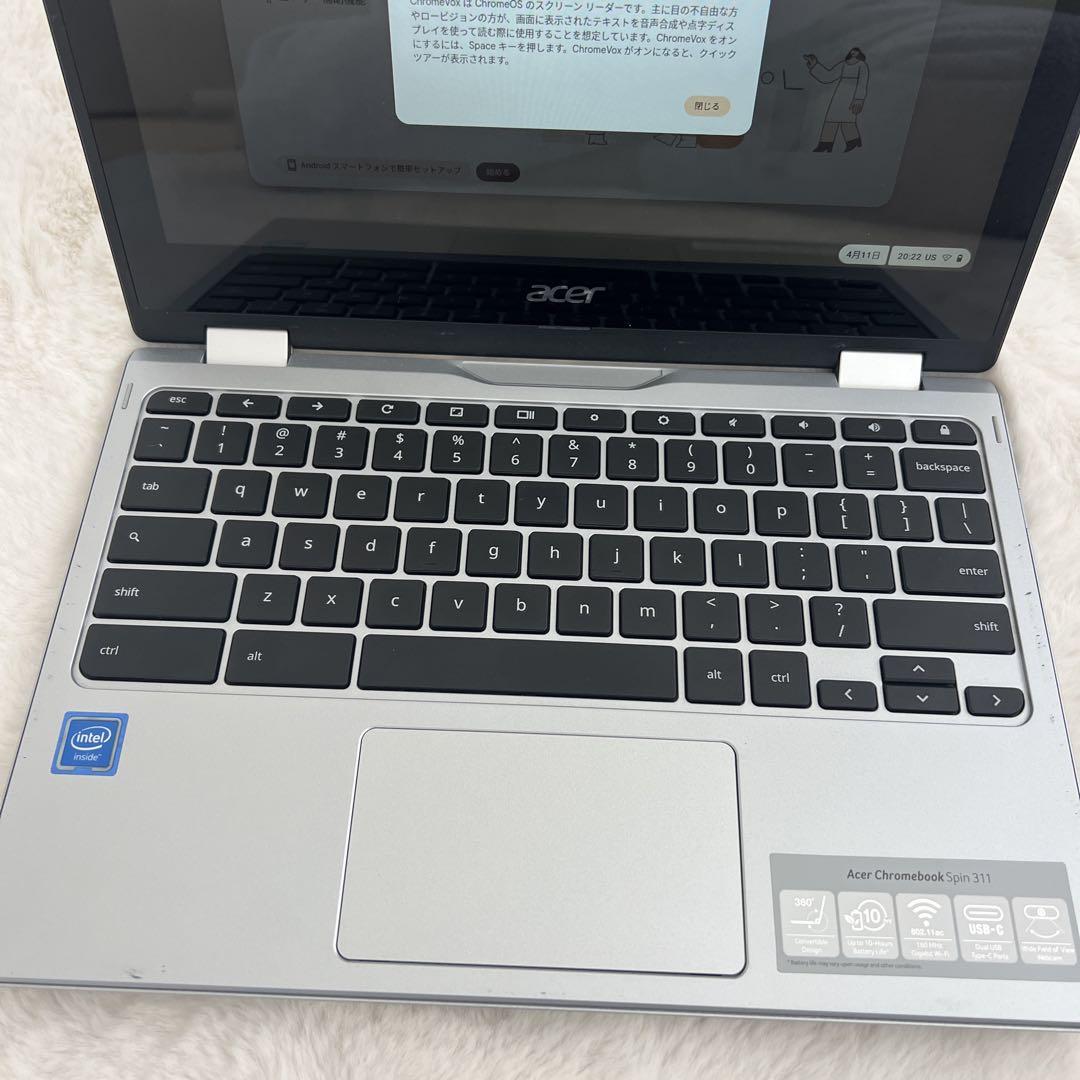 Acer Chromebook 11 シルバー 本体 ACアダプター付き