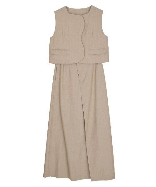 OTONA MUSE SHORT WAVE VEST WITH SKIRT