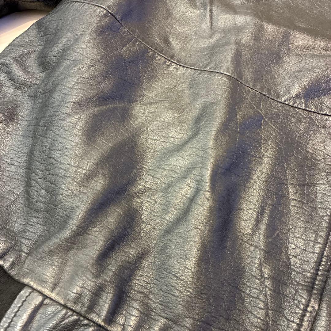 Cherokee レザージャケット ブラック 本革 厚手 シボ a-2 フライト Cherokee レザージャケット ブラック 本革 厚手 シボ a-2 フライト