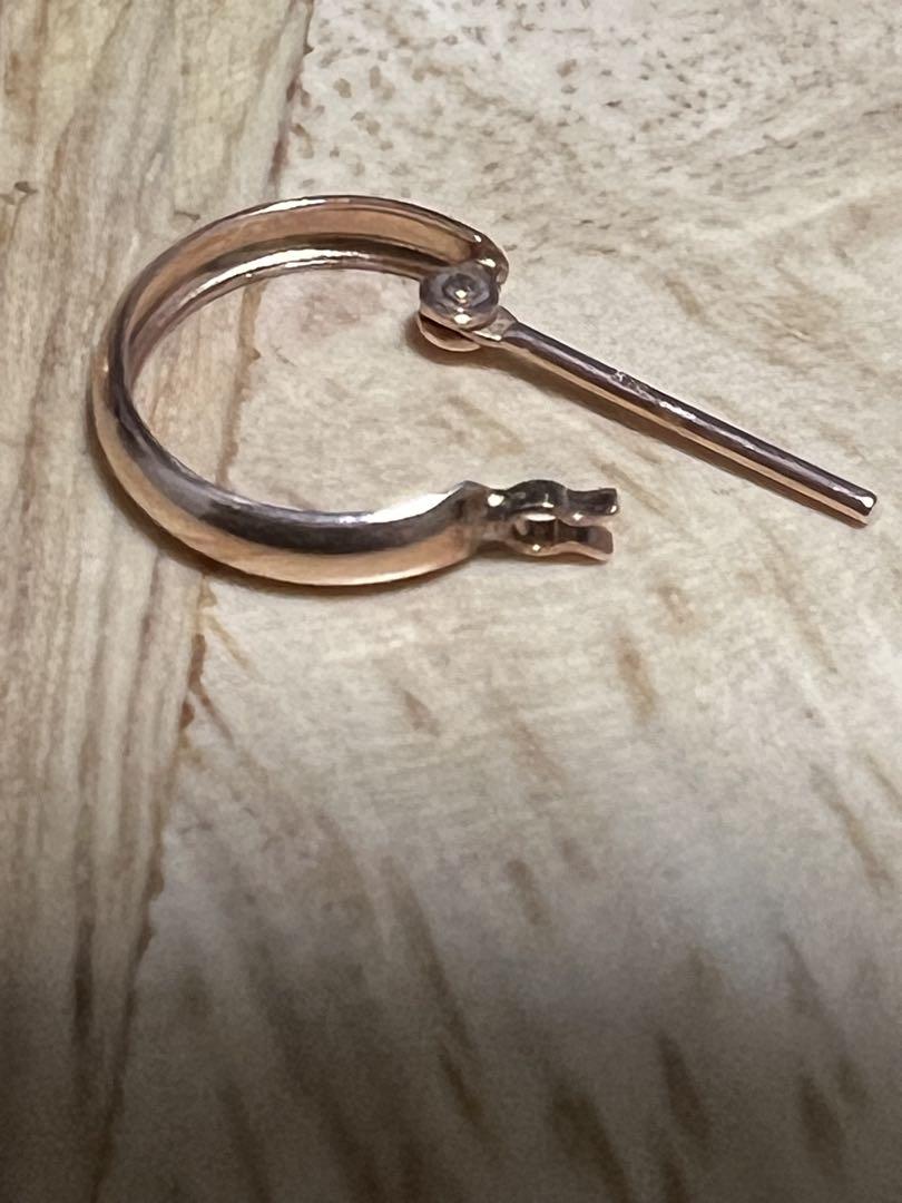 k10ピンクゴールド フープピアス 約1.5cm