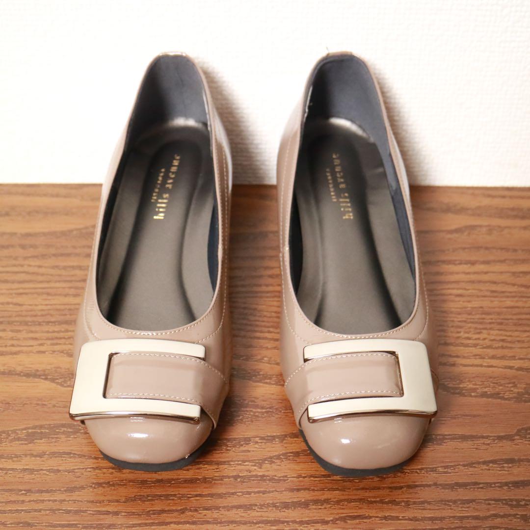 【超美品】着用少 ヒルズアベニュー ローヒールパンプス 定価2.5万円 高島屋
