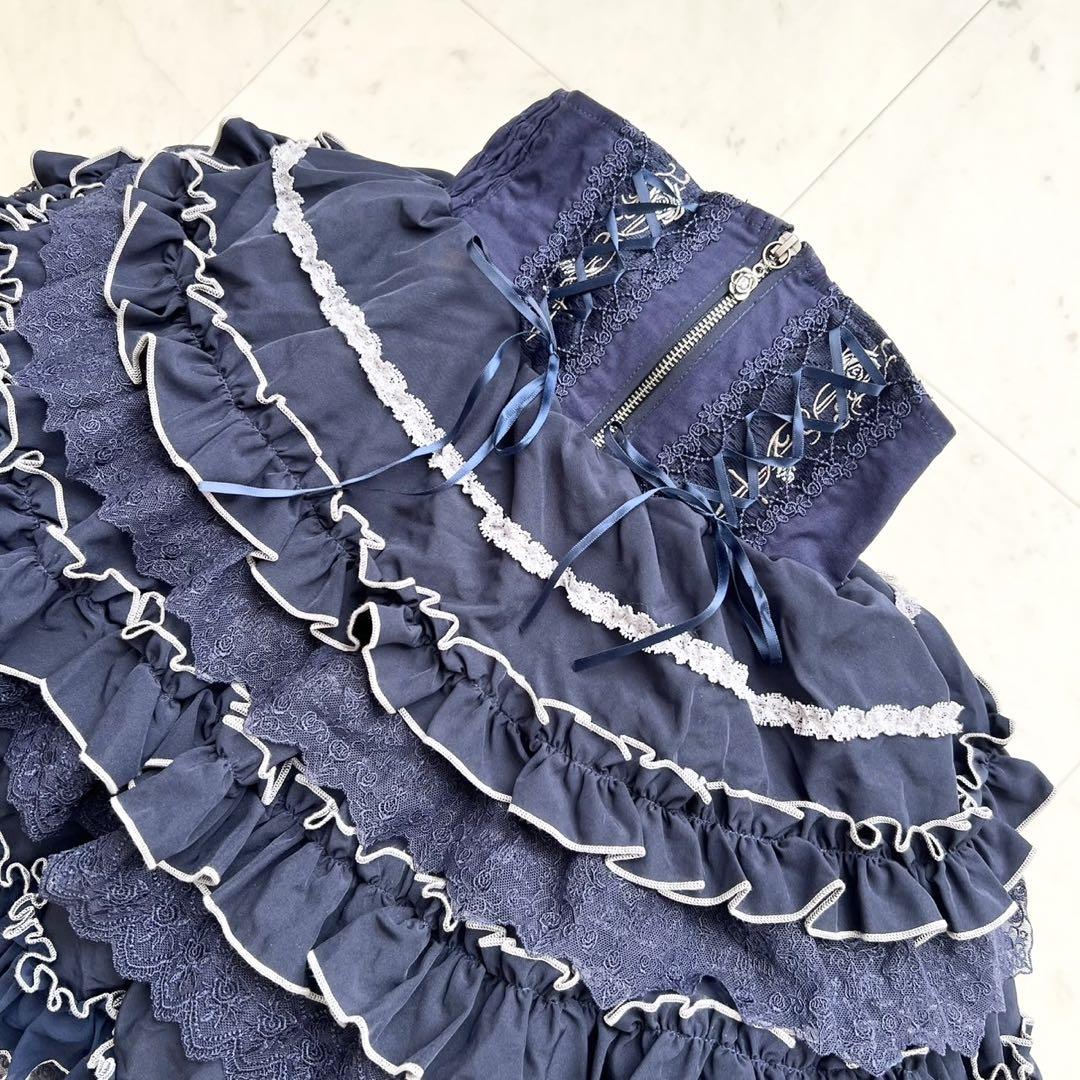 OZZ ANGELO コルセット ローズ刺繍 フリルボリュームスカート