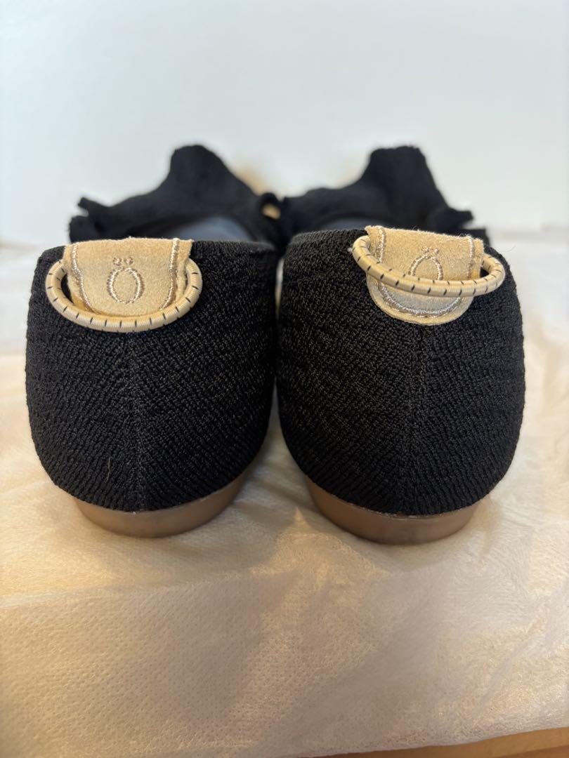 【美品】Offen オッフェン　ポインテッド　フリル　ニットパンプス