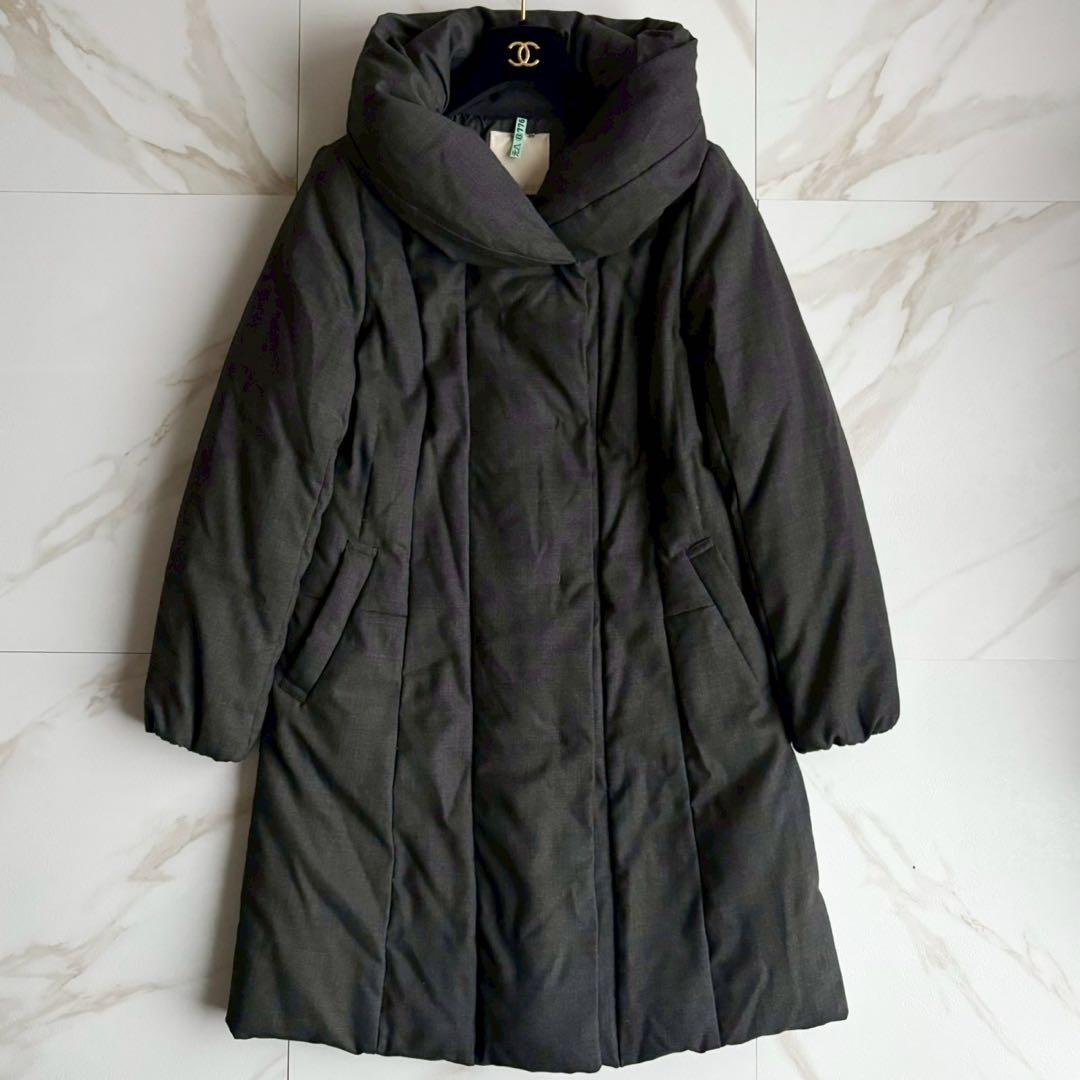 自由区 ショール 小顔効果 ダウンコート ダークグレー MM 自由区