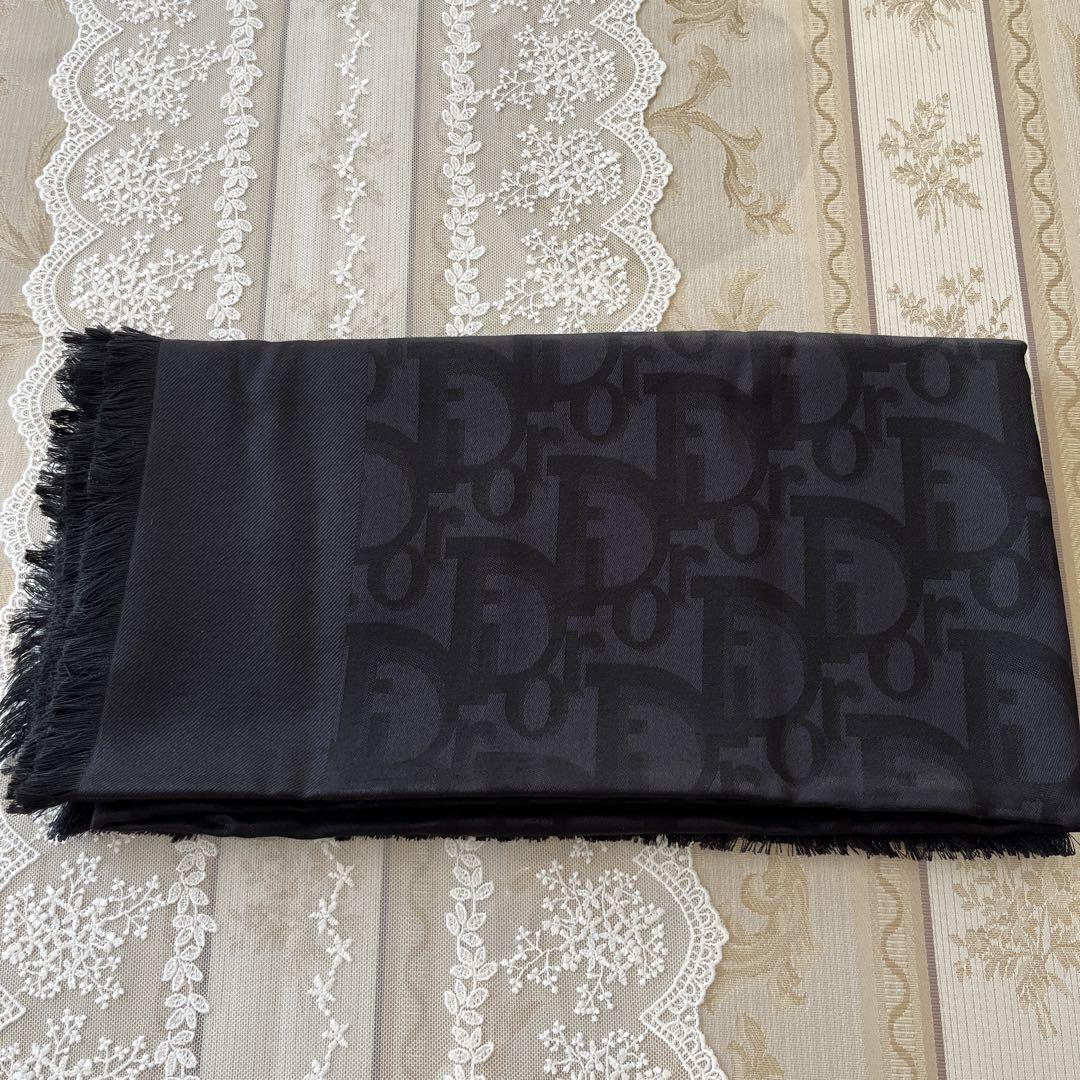 希少】Christian Dior ディオール 大判ストール ロゴ刺繍