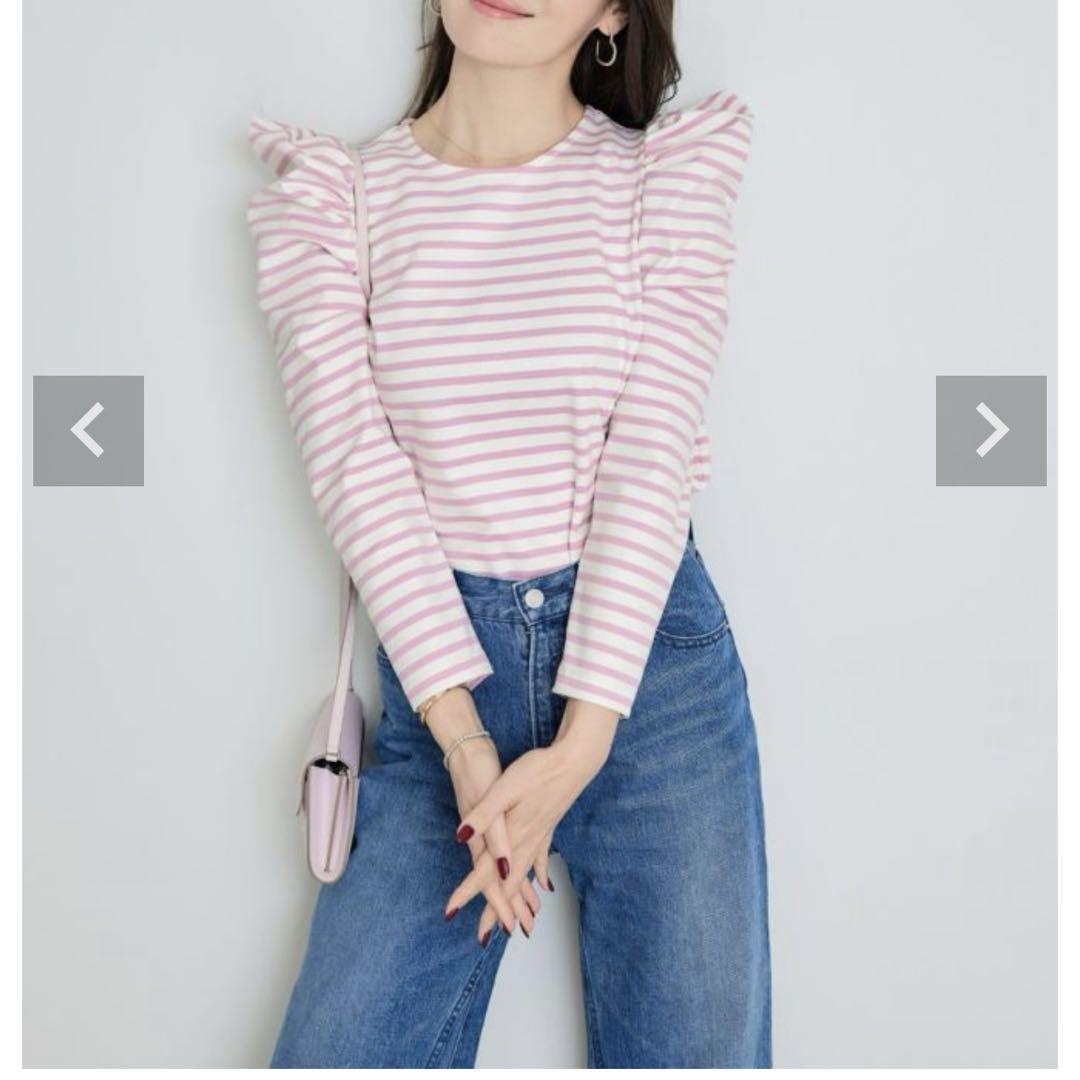 大人気定番商品 猫耳風スリーブ カットソー 8分袖 Liala×PG ピンクミックス Mサイズ トップス