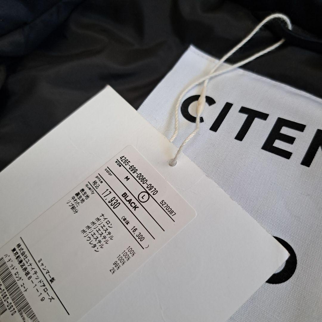 CITEN パテッドロングコート ブラック Lサイズ オーバーサイズ✨ 新品✨ CITEN パテッドロングコート ブラック Lサイズ オーバーサイズ✨ 新品✨
