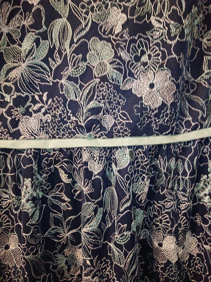 ローズティアラ　46 半袖ワンピース　ネイビーカラー Rose Tiara JEWEL 46半袖ワンピース(総刺繍)ネイビーカラー系