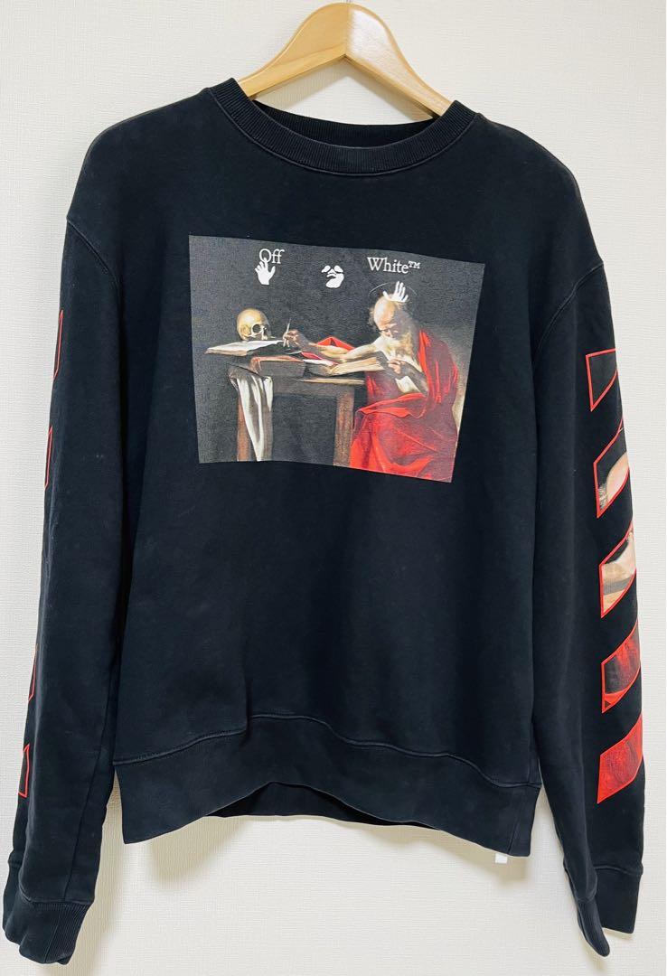 OFF-WHITE*セレブも絶賛*Caravage フード付きスウェットシャツ Off-White graphic-print Sweatshirt | ブラック | FARFETCH JP