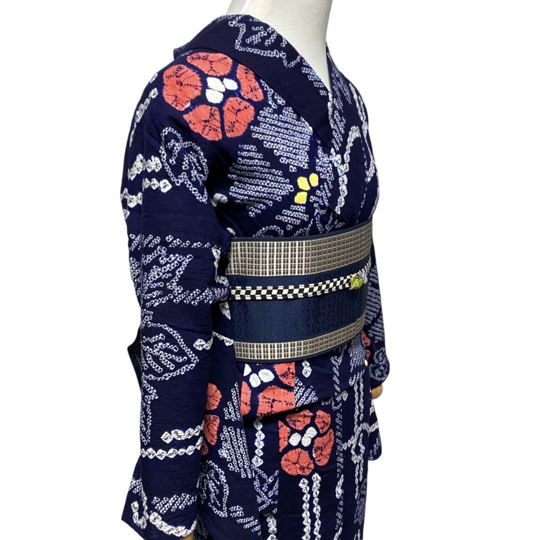¨̮⃝ 身丈153 鈴蘭 絞り浴衣 有松絞り yukata ̮⃝ 身丈153 鈴蘭 絞り浴衣 有松絞り yukata