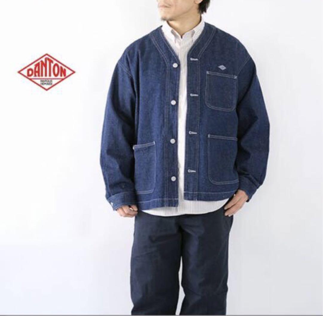 DANTON デニムジャケット ダントン DANTON メンズ デニム カラーレス ジャケット - メルカリ