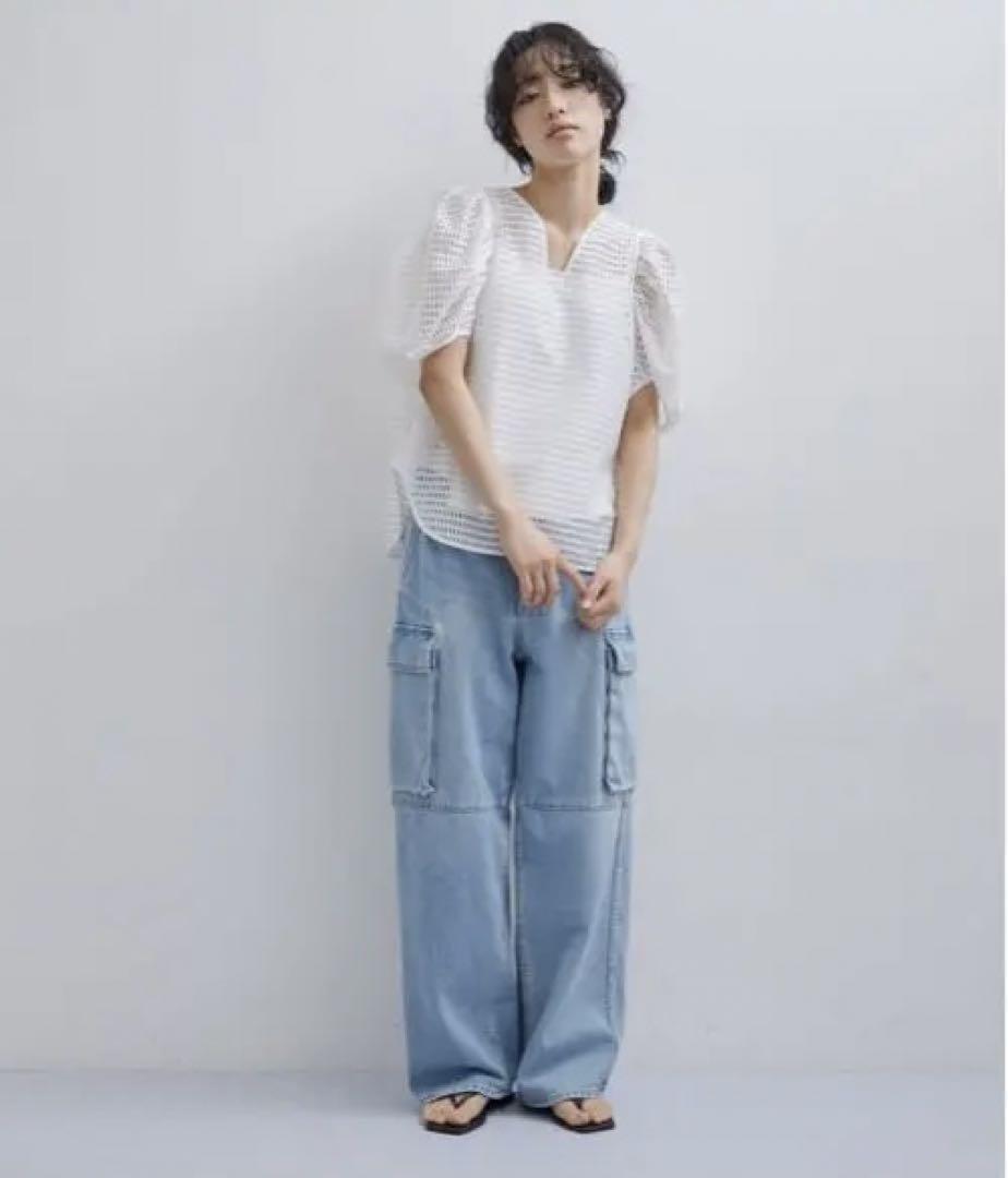 アダムエロペ　今季 ecサイト完売　36 サステナブル デニムカーゴパンツ