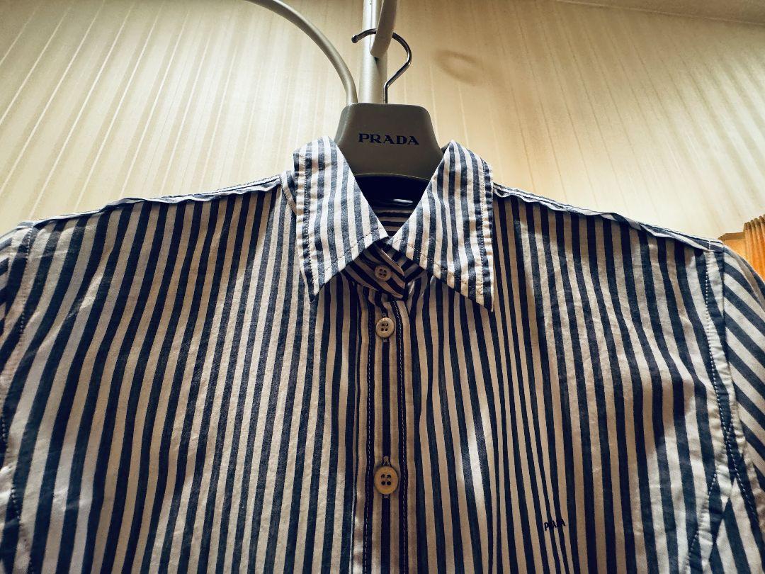 ✨極美品✨PRADA (プラダ) ストライプ ポプリン シャツ