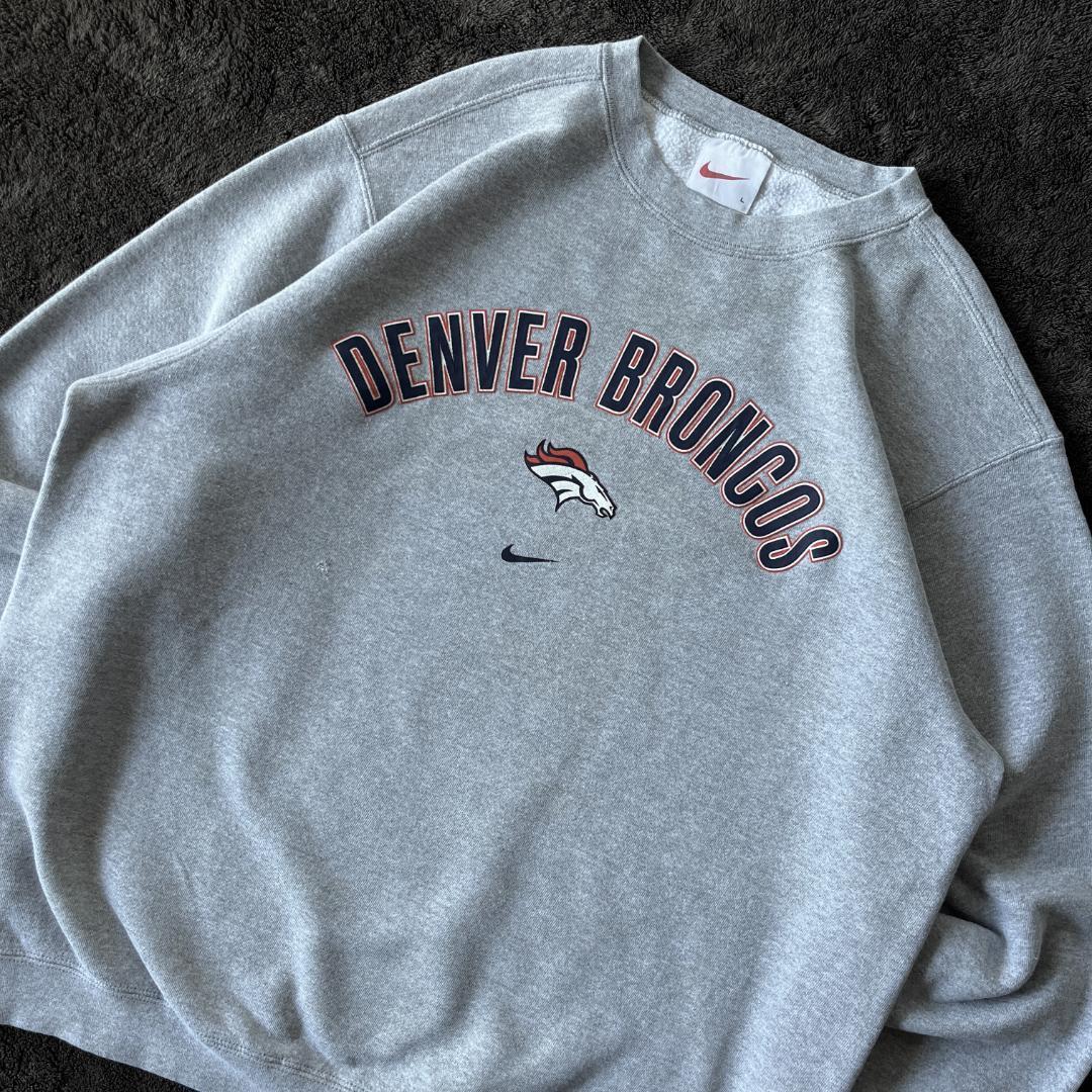 【希少】 90s USA製 NIKEスウェット NFLチームロゴ L 灰 A35