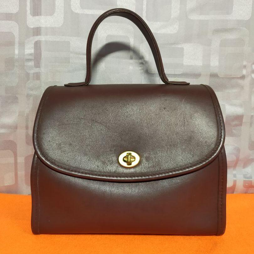 コーチ COACH ハンドバッグ 本革 レザー 茶 ブラウン 590