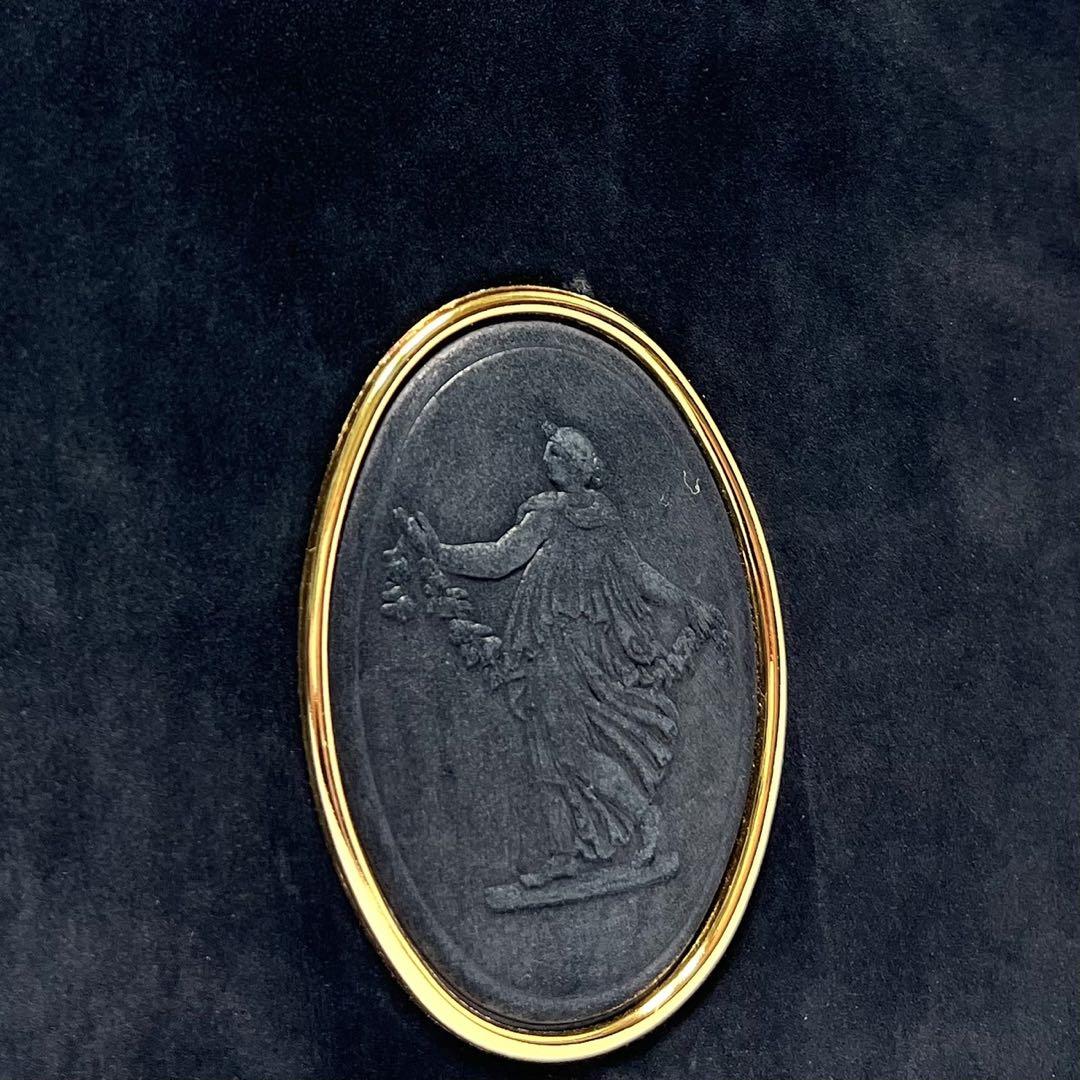 【良品】WEDGWOOD ウェッジウッド/ヌバック地/ゴールド金具 ハンドバッグ