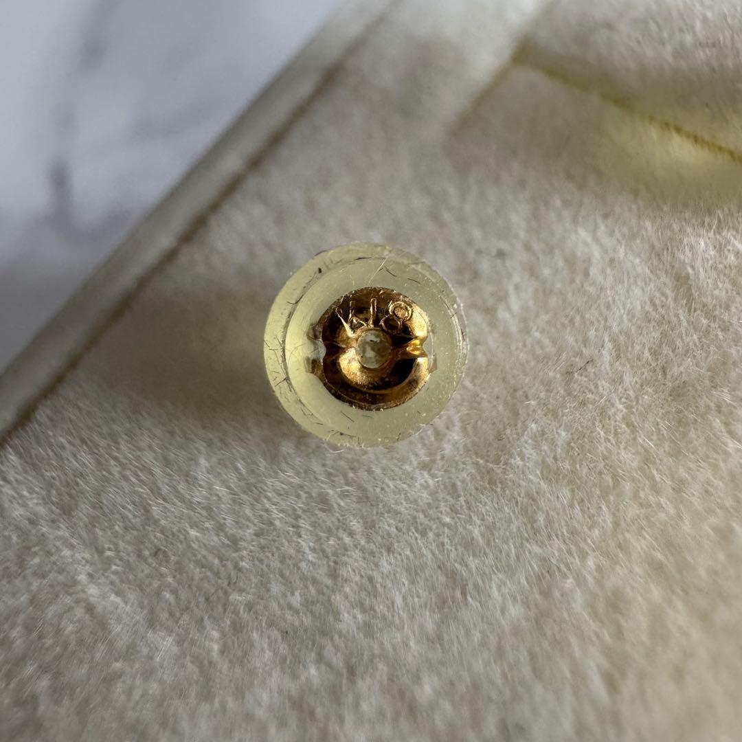 美品✨サマンサティアラ K18 ピアス フープ フラワー 天然石 2way PG