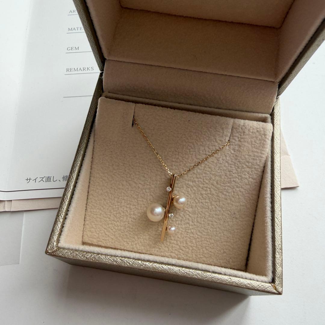 Ponte Vecchio フレッシュウォーターパール ダイヤモンドネックレス