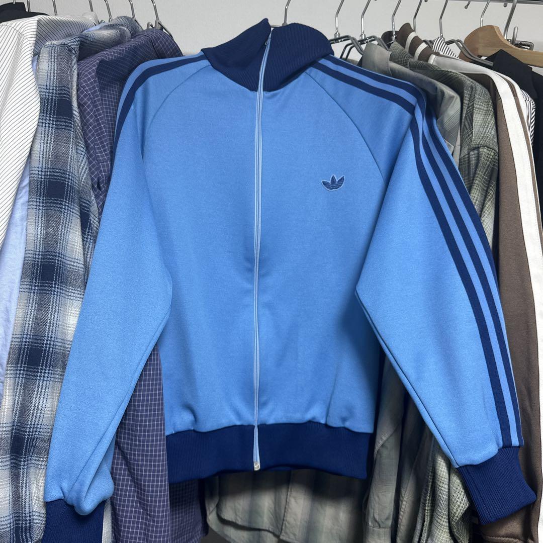 adidas デサント トラックジャケット 水色