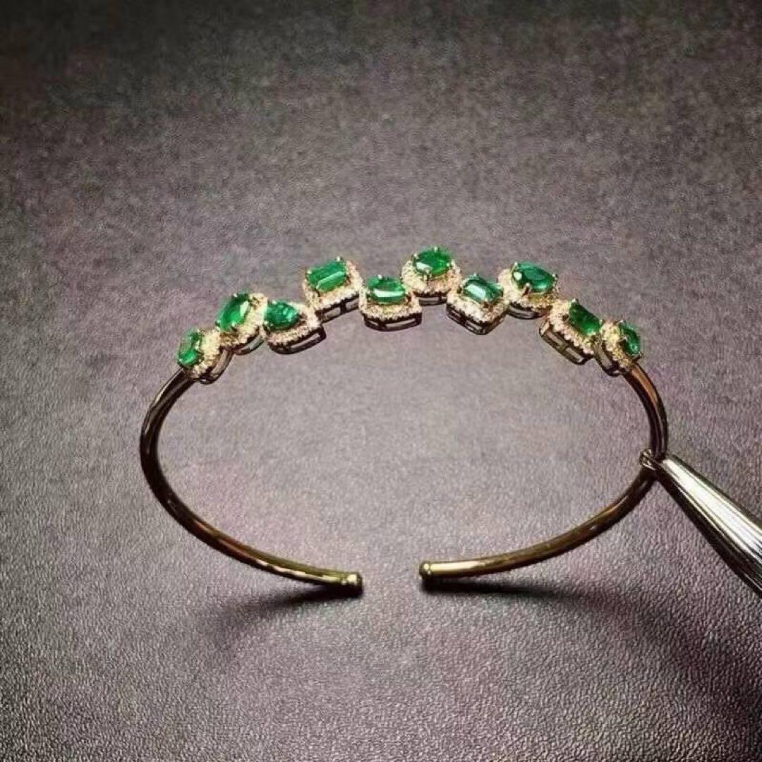 天然コロンビアエメラルドバングル