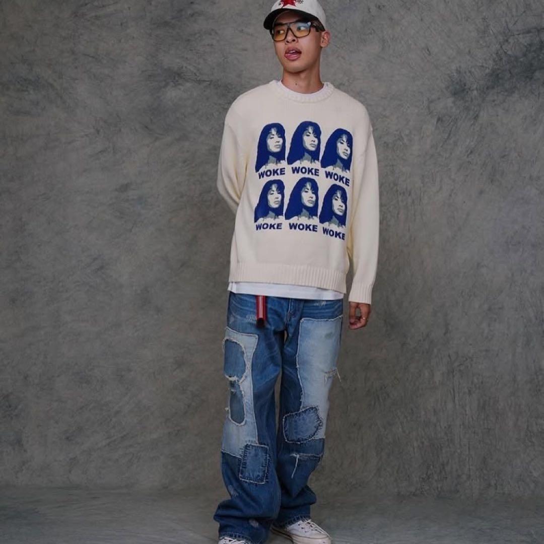 【超美品】WOKE EDGEニットセーター クリーム