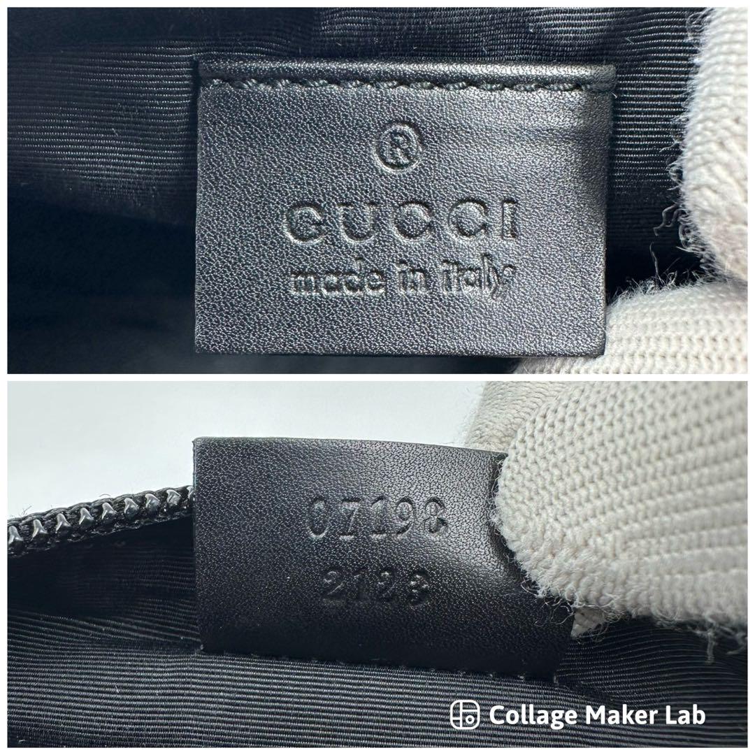 【極美品】GUCCI アクセサリーポーチ GG キャンバス ワンショルダー 黒
