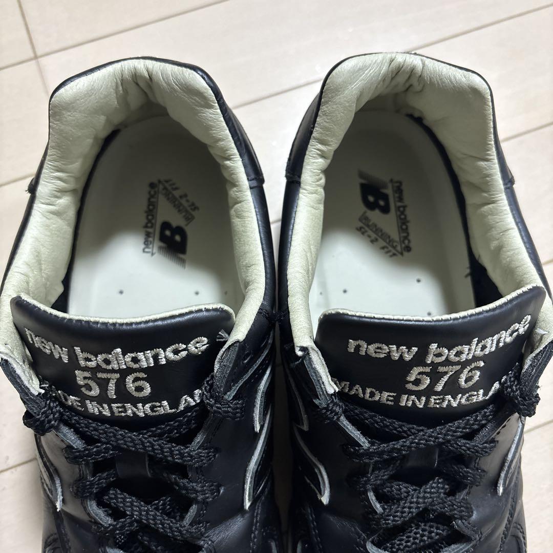 New Balance 576 黒 レザー スニーカー - メルカリ