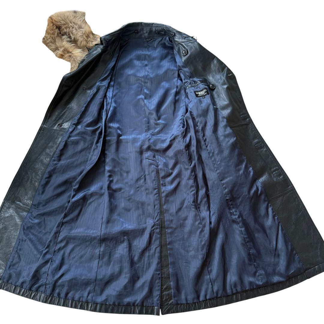 00s TORNADO MART Cow Leather Fur Coat L