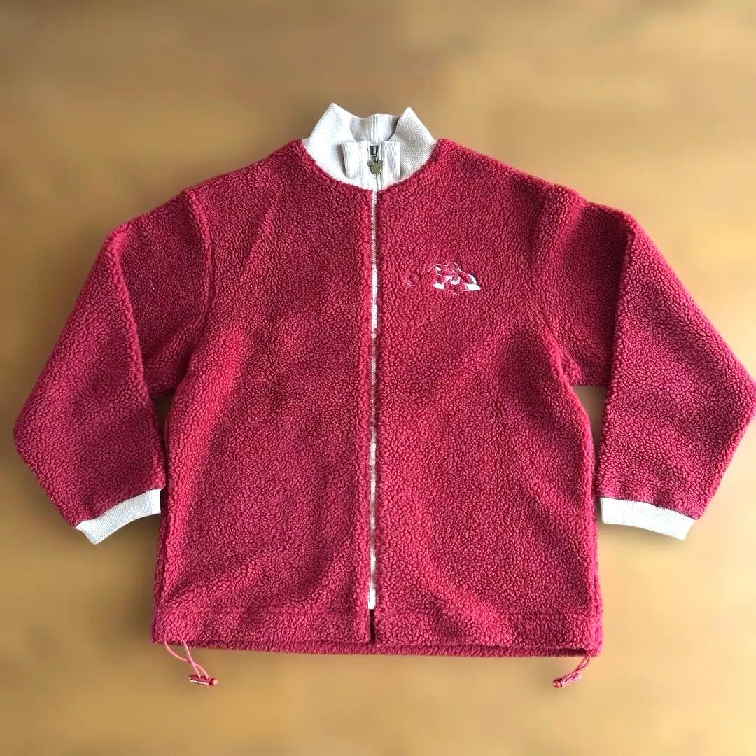 【ディズニースポーツ】ミッキーマウス　ボアジャケット　ジャンパー　レッド　M