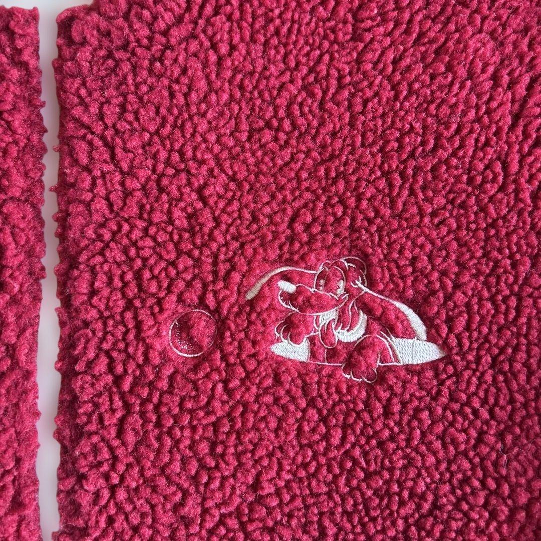 【ディズニースポーツ】ミッキーマウス　ボアジャケット　ジャンパー　レッド　M