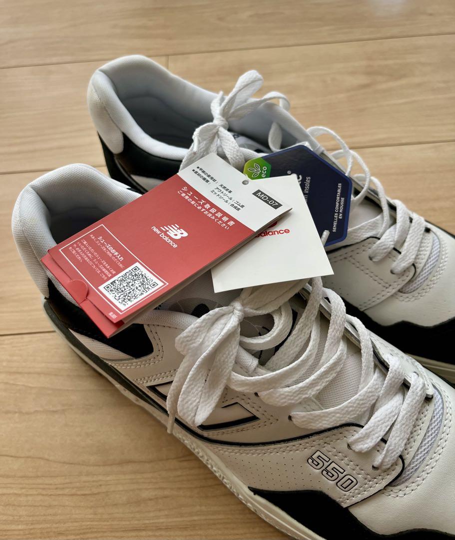 【関税込み】New Balance ホワイト＆ブラック BB550 スニーカー 新品未使用】New Balance BB550 ホワイト/ブラック
