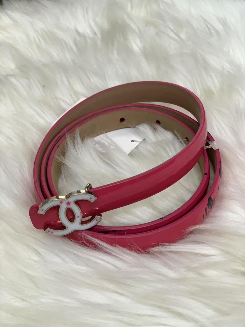 CHANEL ピンク レザー風 ベルト
