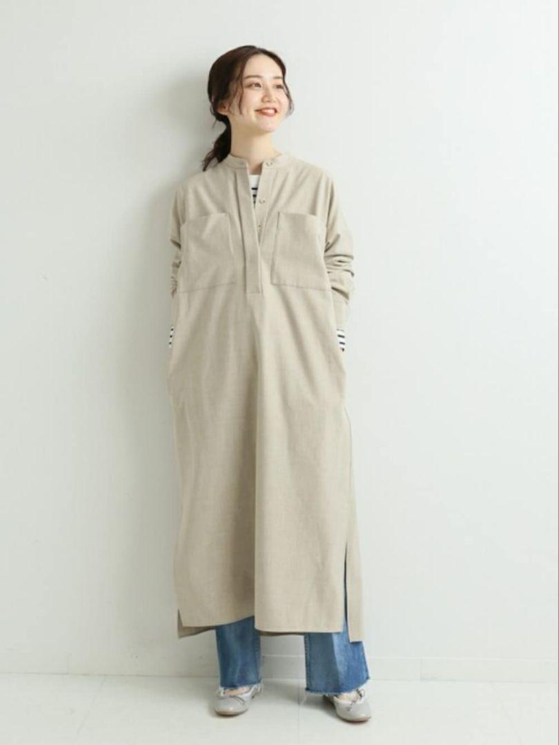 ☆美品 イエナ IENA メランジシャツワンピース 38 M グレー ロング