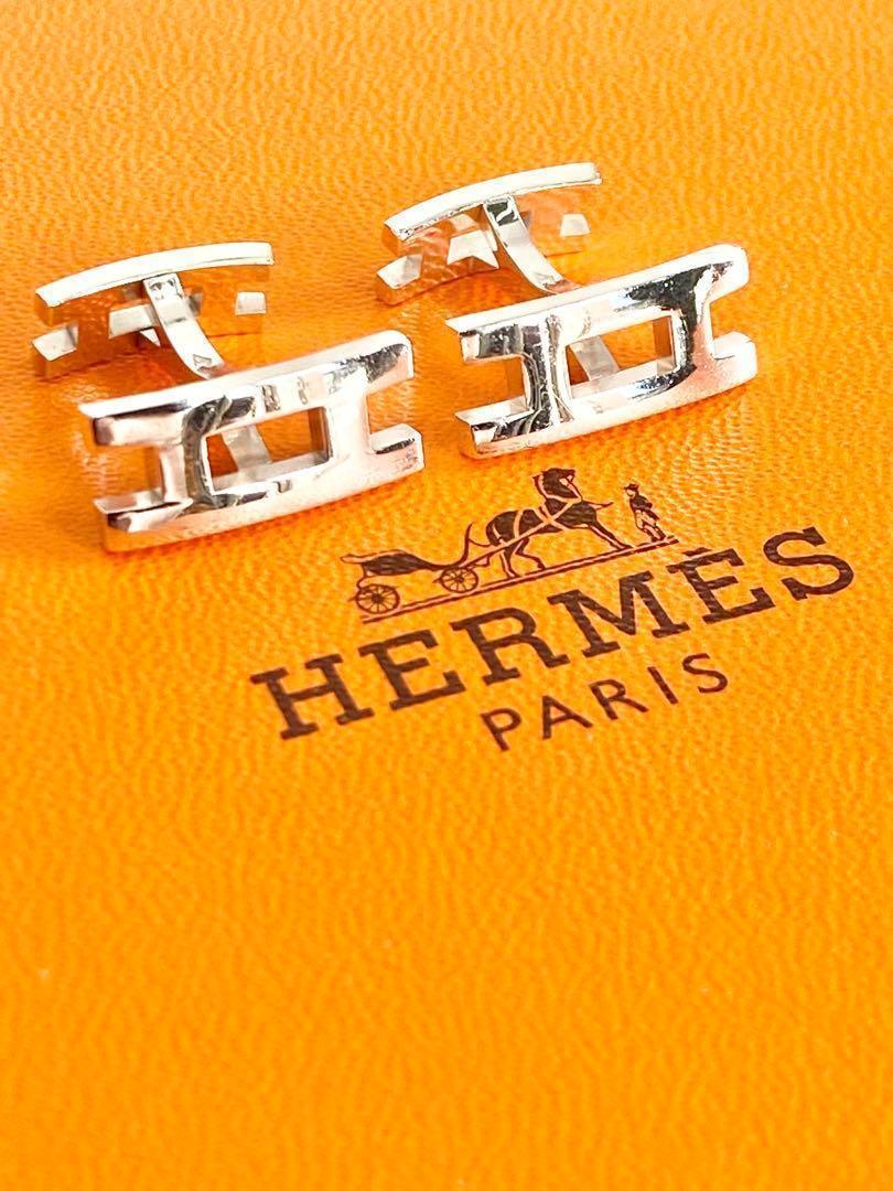 HERMES エルメス パラレル H シルバー カフリンクス カフス