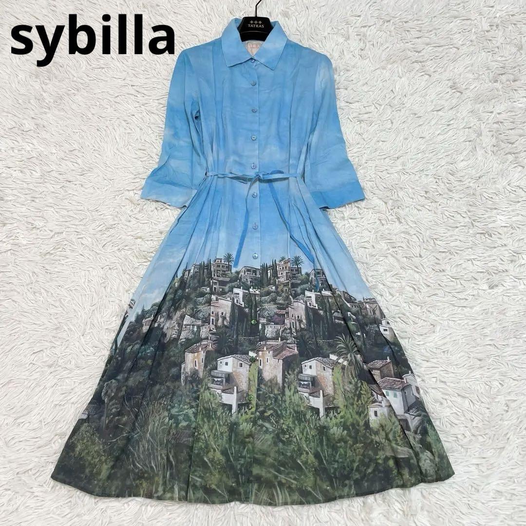 近年モデル✨美品 シビラ シャツワンピース ロング シルク マヨルカ フレア