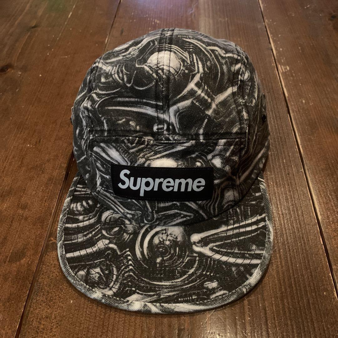 新品Supreme H.R.Giger 5パネルキャンプキャップ ブラック黒