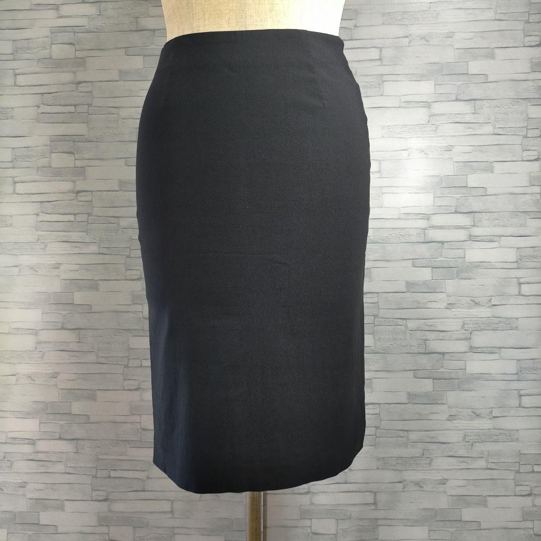 ZARA BASICサイドスリットストレッチタイトスカート36/S-M黒