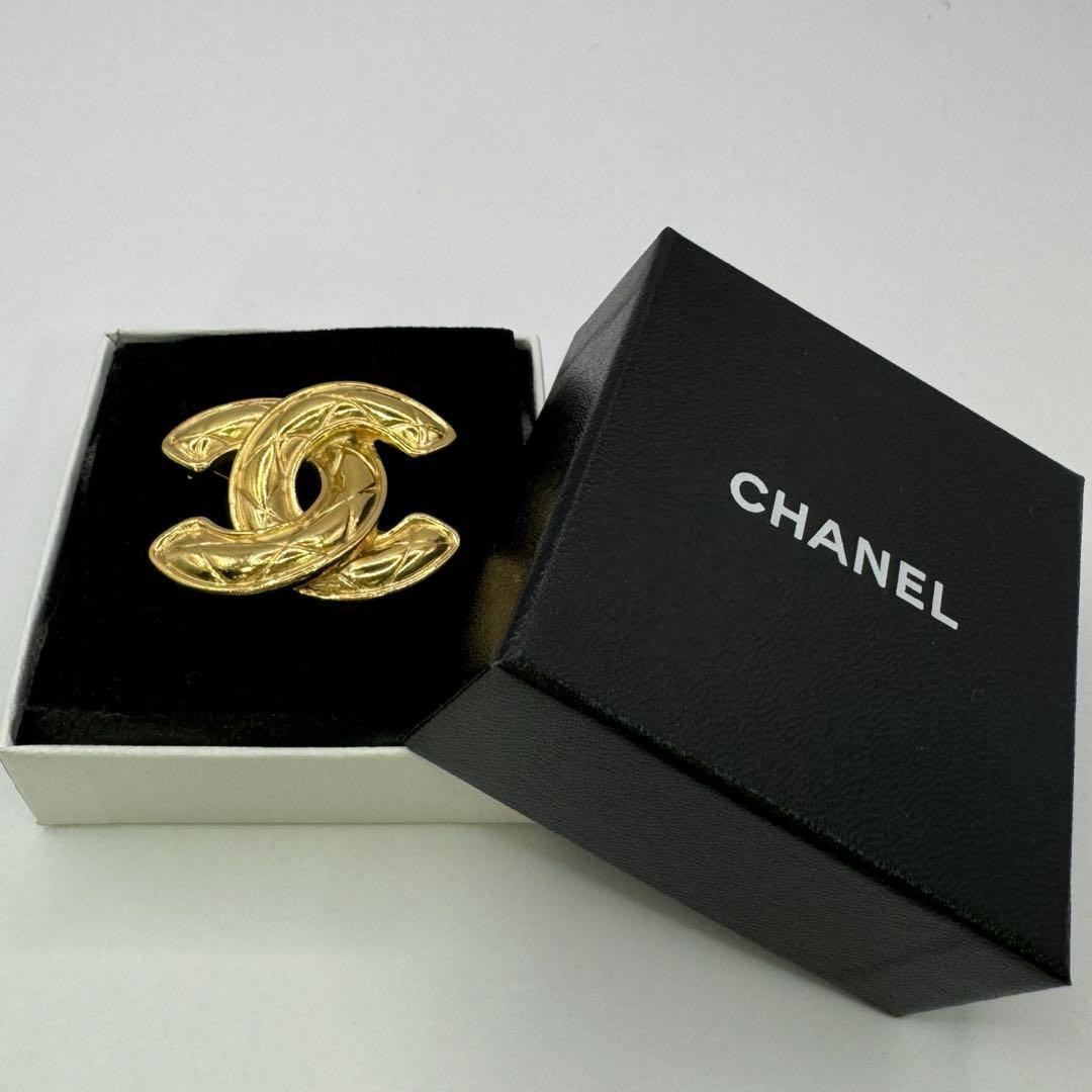 【中古美品】CHANEL シャネル ブローチ ココマーク メタル ゴールド 画像1