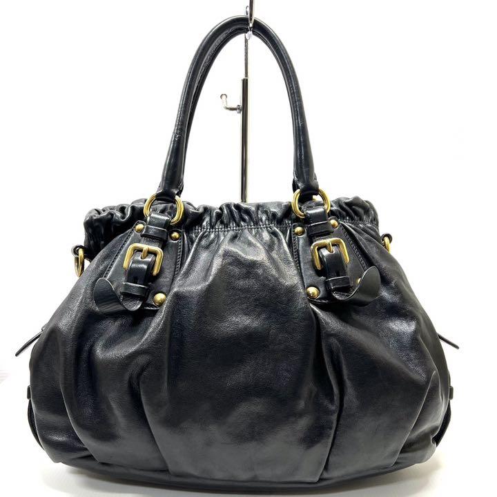 新作高品質 美品 2wayバッグ 3427 TdieW-m42514191847 PRADA ギャザー 安い通販